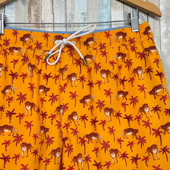 Bonobos M Riviera Tropical Tiger Print Swim Trunk Shorts Palm Tree Recycled - Picture 3 of 9